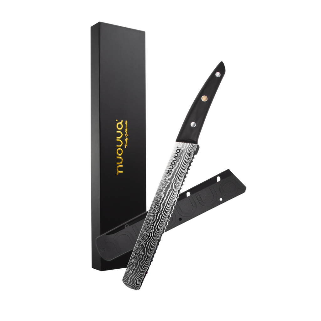 Japanese Steel Damascus Style Kitchen Knives with Pakkawood Handles - Multiple Variants, by Nuovva