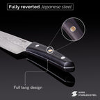 Japanese Steel Damascus Style Kitchen Knives with Pakkawood Handles - Multiple Variants, by Nuovva
