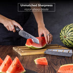 Japanese Steel Damascus Style Kitchen Knives with Pakkawood Handles - Multiple Variants, by Nuovva