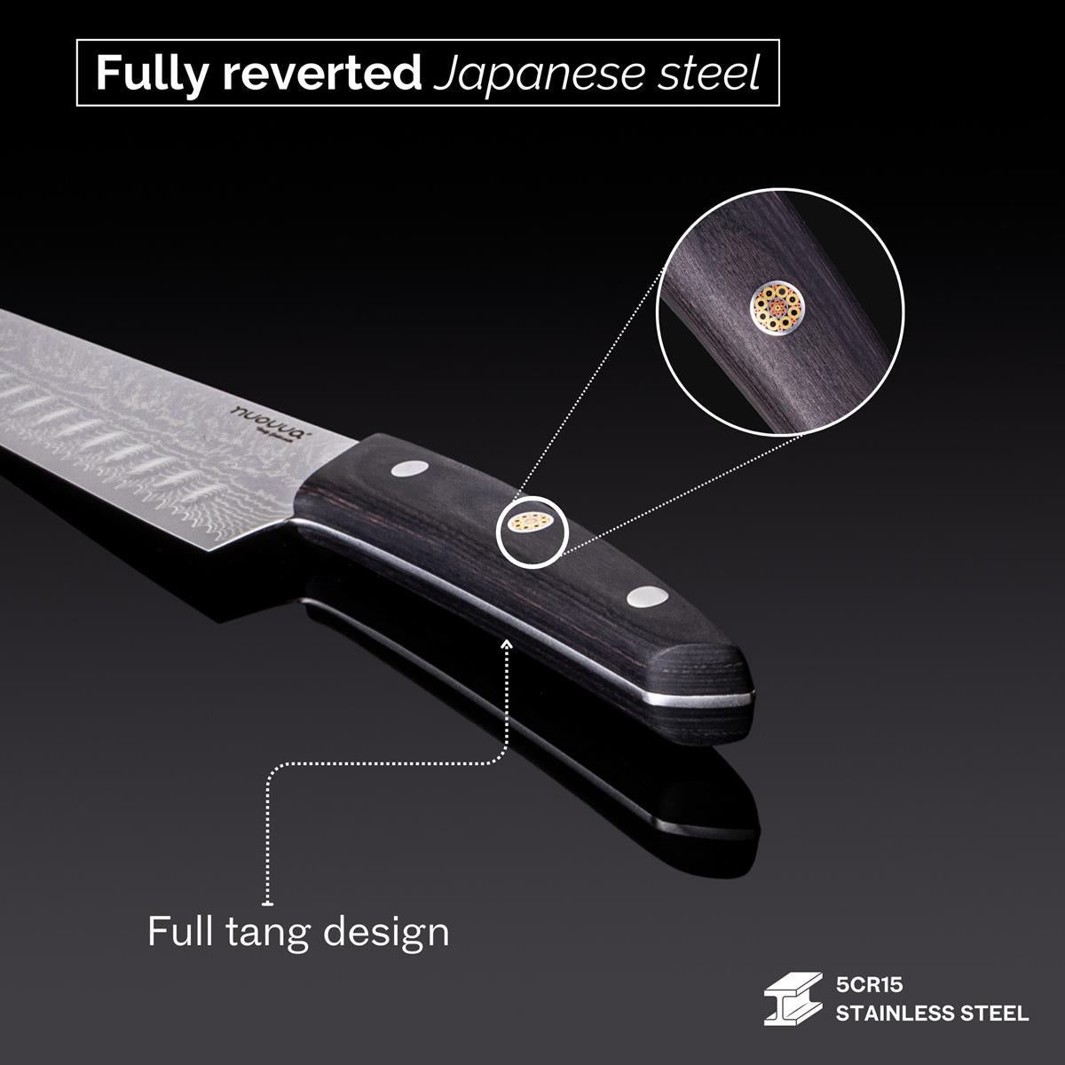 Japanese Steel Damascus Style Kitchen Knives with Pakkawood Handles - Multiple Variants, by Nuovva