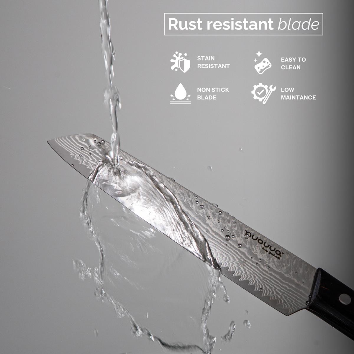 Japanese Steel Damascus Style Kitchen Knives with Pakkawood Handles - Multiple Variants, by Nuovva