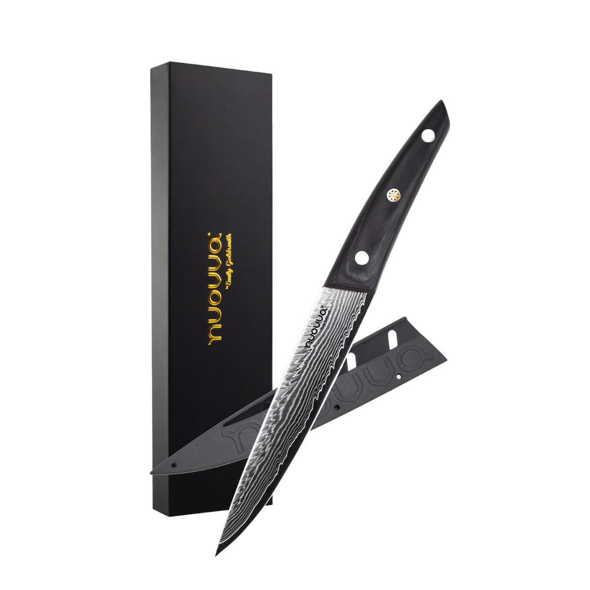 Japanese Steel Damascus Style Kitchen Knives with Pakkawood Handles - Multiple Variants, by Nuovva