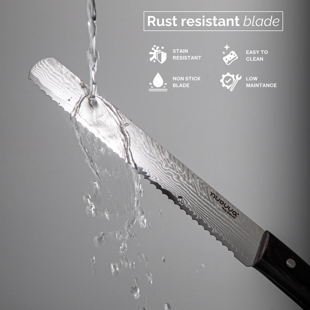 Japanese Steel Damascus Style Kitchen Knives with Pakkawood Handles - Multiple Variants, by Nuovva