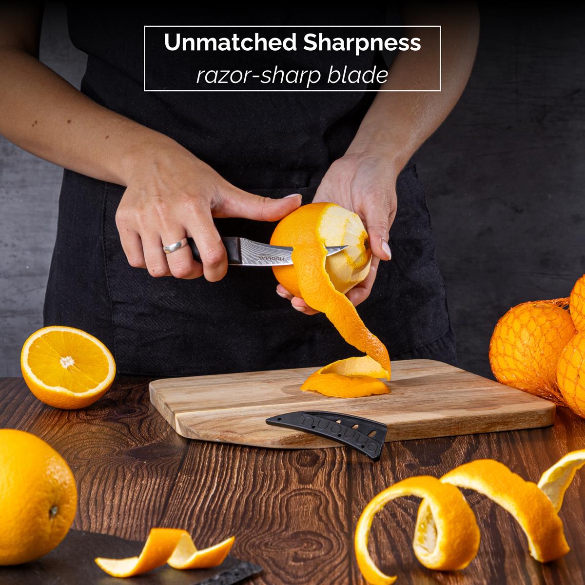 Japanese Steel 67-Layer Damascus Paring Knife with Pakkawood Handle, by Nuovva