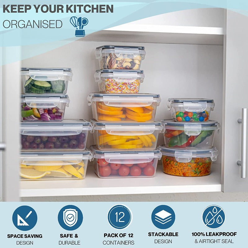 Airtight Food Storage Containers Sets - 8 Pcs, by Nuovva