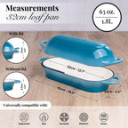 Enamelled Cast Iron Bread Loaf Pot – Non-Stick Dutch Oven, 32cm x 14cm (Multiple Colours),by Nuovva