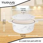 Marble Enamelled Cast Iron Casserole Pot - 28cm - 6L