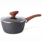 Marble Granite Non-Stick Saucepan with Lid - 16cm, by Nuovva