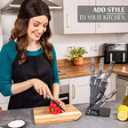 Sharp Kitchen Knife Set With Acrylic Block, 6 piece (Multiple Colours), by Nuovva