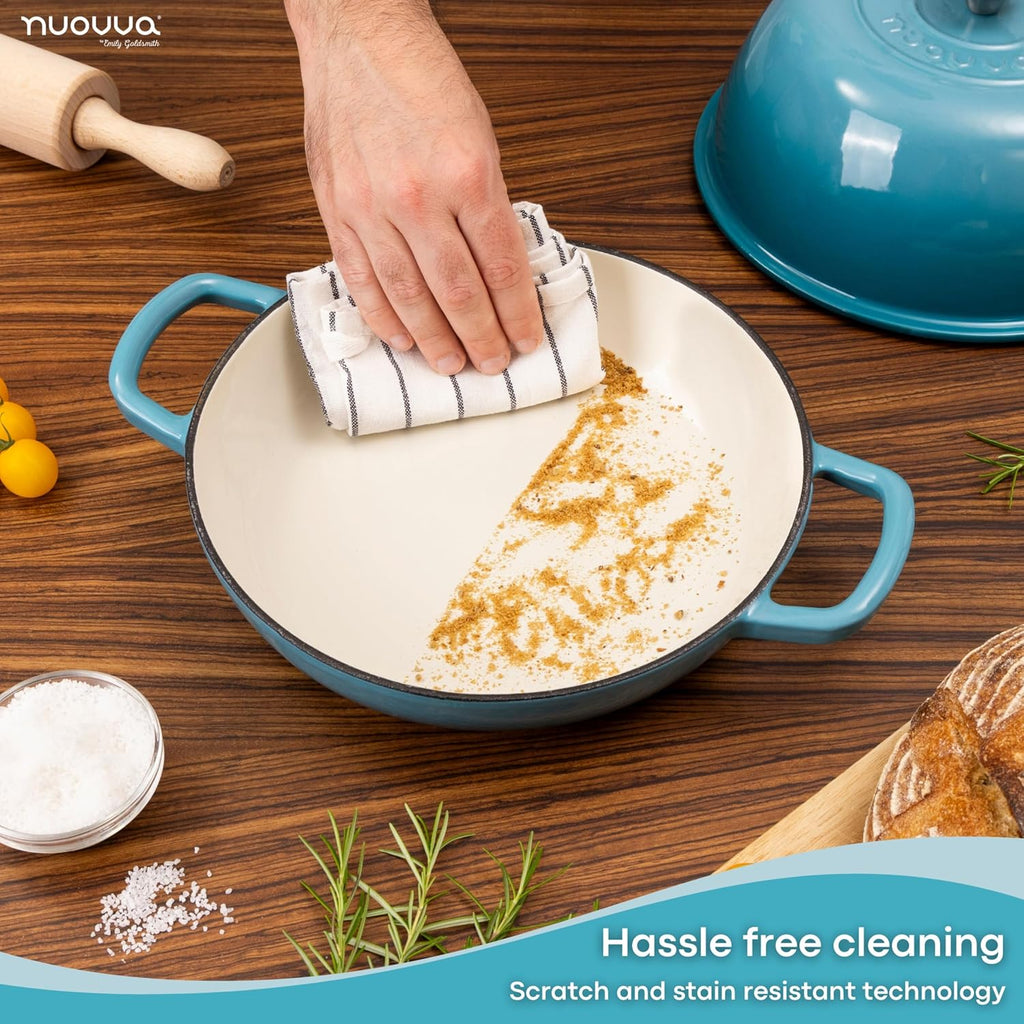 Enamelled Cast Iron Dutch Oven Bread Pot, 5.6 Lite - 26cm (Multiple Colours) by Nuovva