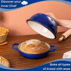 Enamelled Cast Iron Dutch Oven Bread Pot, 5.6 Lite - 26cm (Multiple Colours) by Nuovva