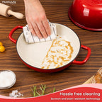 Red Enamelled Cast Iron Dutch Oven Bread Pot - 5.6 Lite - 26cm, by Nuovva