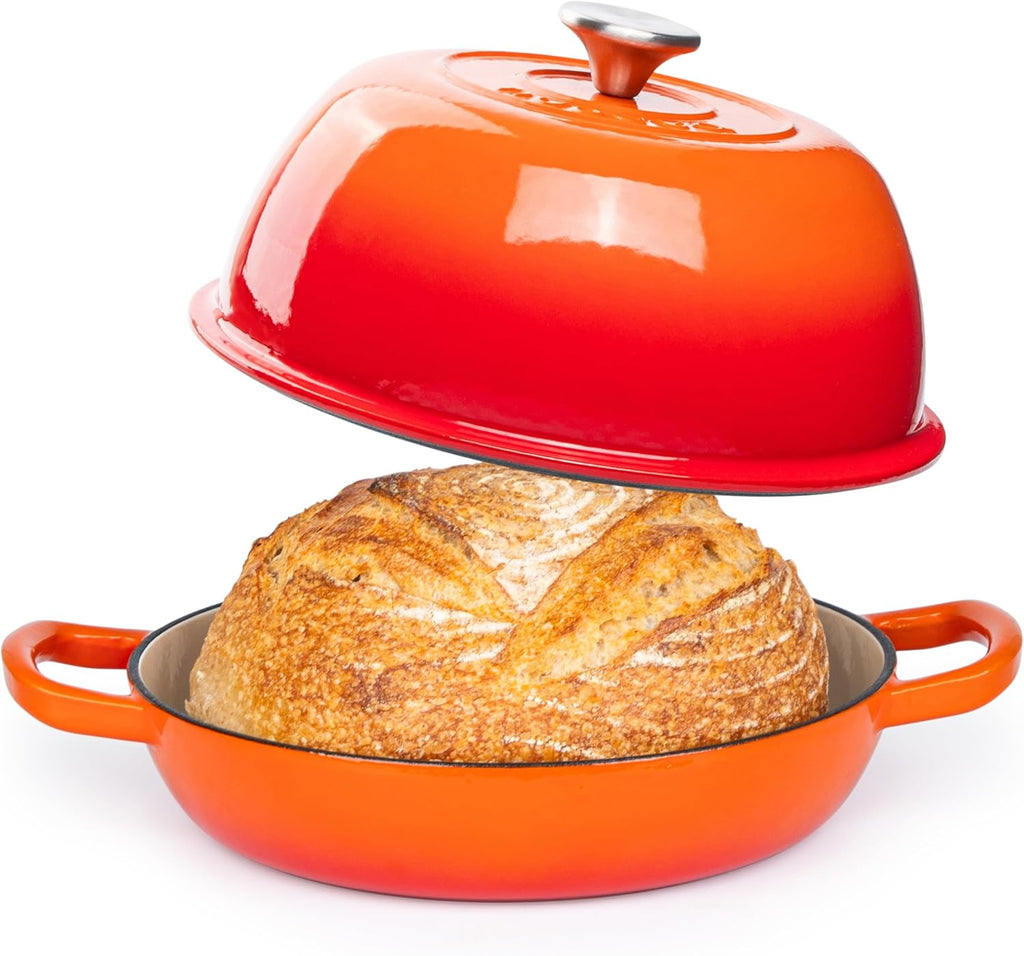 Enamelled Cast Iron Dutch Oven Bread Pot, 5.6 Lite - 26cm (Multiple Colours) by Nuovva