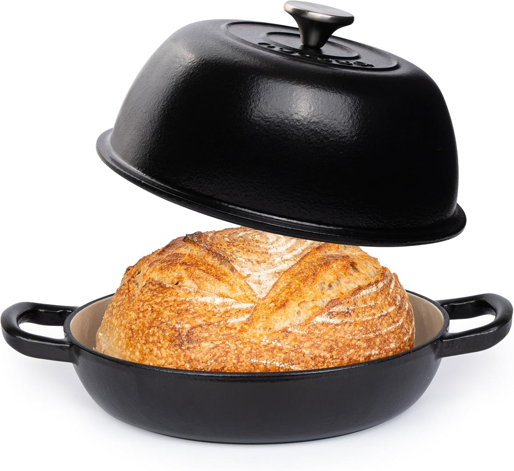 Enamelled Cast Iron Dutch Oven Bread Pot, 5.6 Lite - 26cm (Multiple Colours) by Nuovva