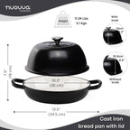 Enamelled Cast Iron Dutch Oven Bread Pot, 5.6 Lite - 26cm (Multiple Colours) by Nuovva