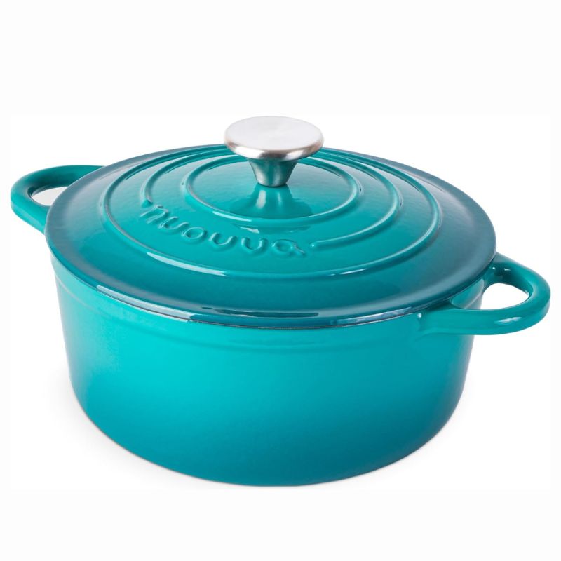Teal Cast Iron Dutch Oven with Lid - 2L, 20cm