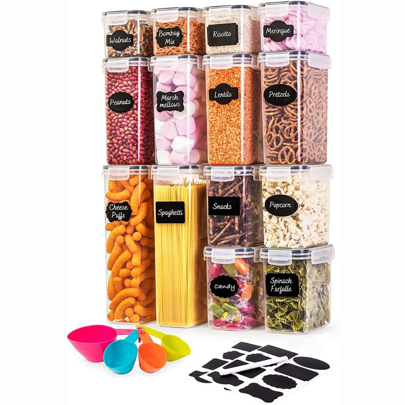 Airtight Kitchen Food Storage Containers, Multiple Sizes - Set of 14, by Nuovva