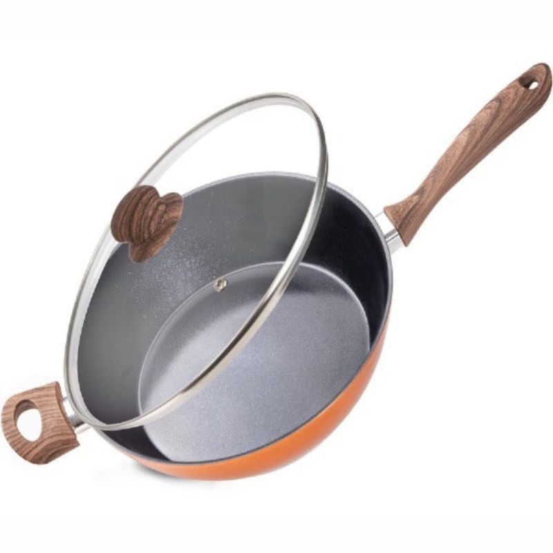 Induction Non-Stick Sauté Pan With Lid - 28cm( Multiple Colours) by Nuovva