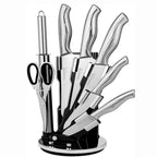 Stainless Steel Kitchen Knife Set with Rotating Block 7-Piece Set, by Nuovva