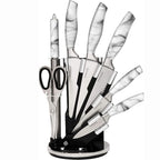 Kitchen Knife Set with Rotating Block 7-Piece Set (Multiple Colours) by Nuovva