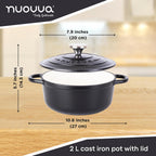 Enamelled Cast Iron Casserole Pot - 20cm - 2L (Multiple Colours)