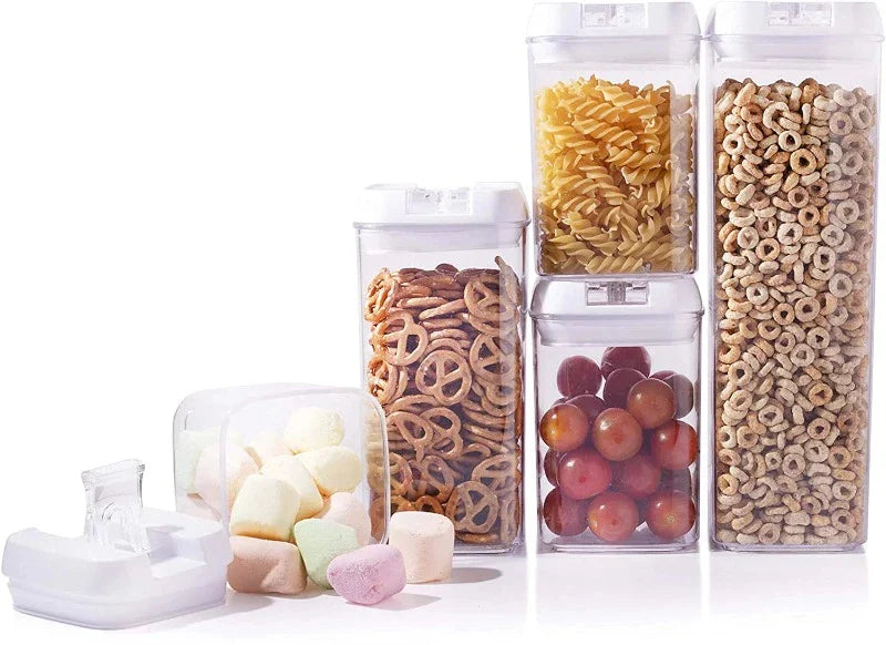 5-Piece Food Storage Containers (Black/White Lid), by Nuovva