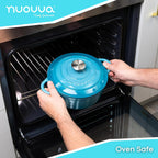 Light Blue Cast Iron Dutch Oven with Lid - 2L, 20cm