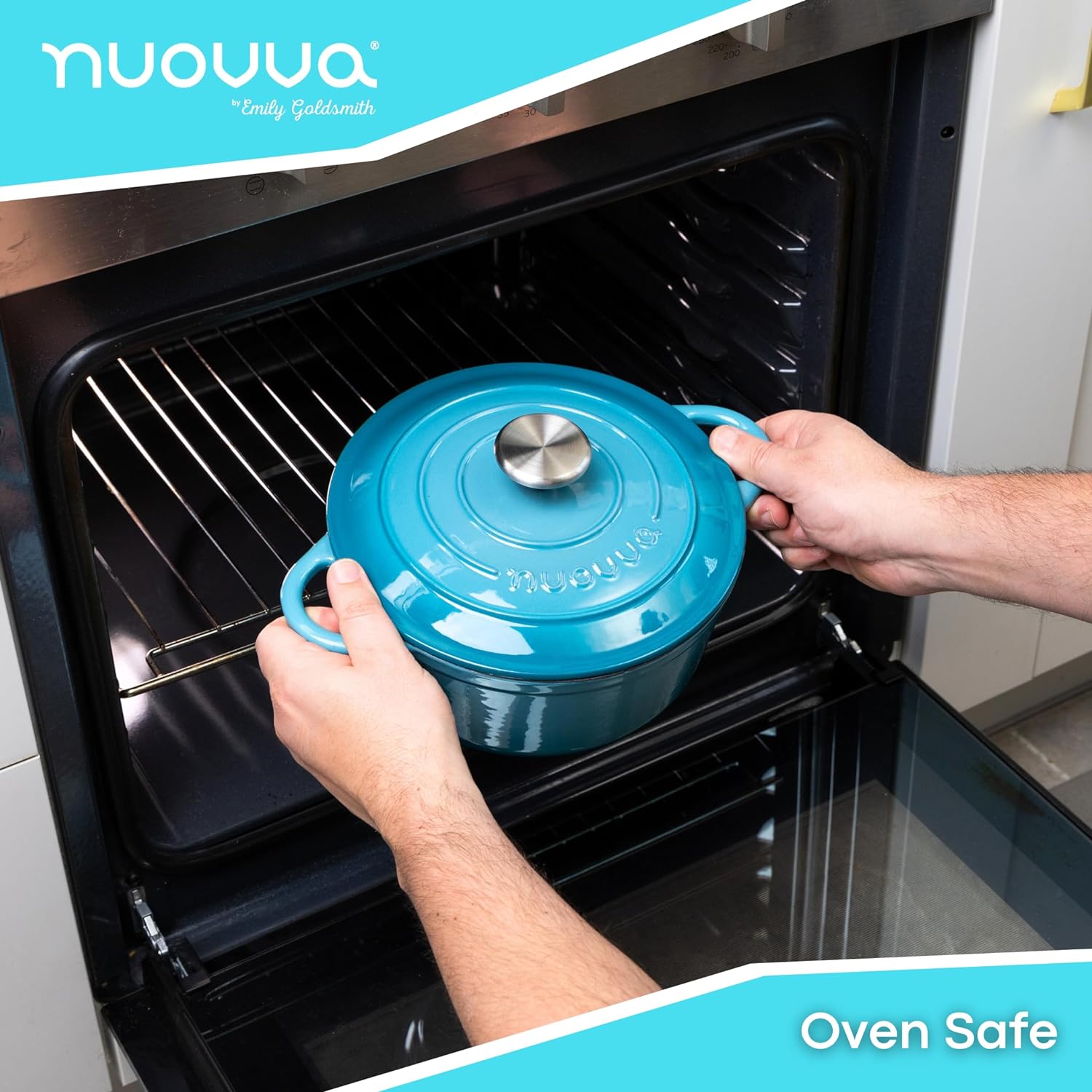 Light Blue Cast Iron Dutch Oven with Lid - 2L, 20cm