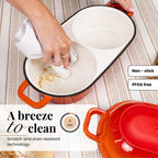 Orange Enamelled Cast Iron Dutch Oven, Double Loaf Bread Pan, 16cm, By Nuovva