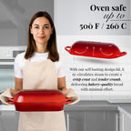 Enamelled Cast Iron Bread Loaf Pot – Non-Stick Dutch Oven, 32cm x 14cm (Multiple Colours),by Nuovva