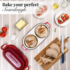 Red Enamelled Cast Iron Dutch Oven, Double Loaf Bread Pan, 16cm, By Nuovva