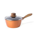 Non-Stick Saucepan with Lid - 18cm (Multiple Colours) by Nuovva