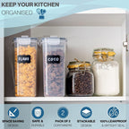 Cereal Storage Containers For Pantries Airtight BPA-Free 4L - 3pcs, by Nuovva