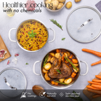 Stainless Steel Casserole Pot Set of 4pc, 6pc with Glass Lids (Multiple Set Sizes), by Nuovva