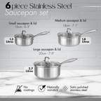 Stainless Steel Cookware Set of 17, 14, 8, 6, 5 with Lids – by Nuovva