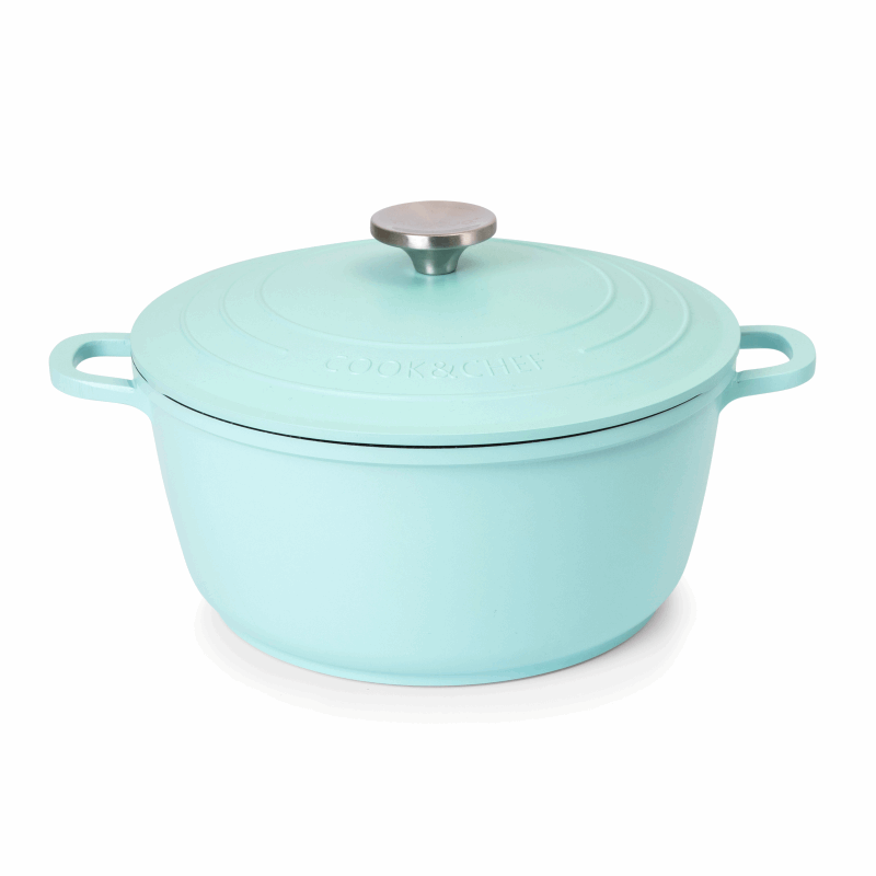 Teal Aluminium Casserole Pot with Lid - 4L - 24cm, by Nuovva