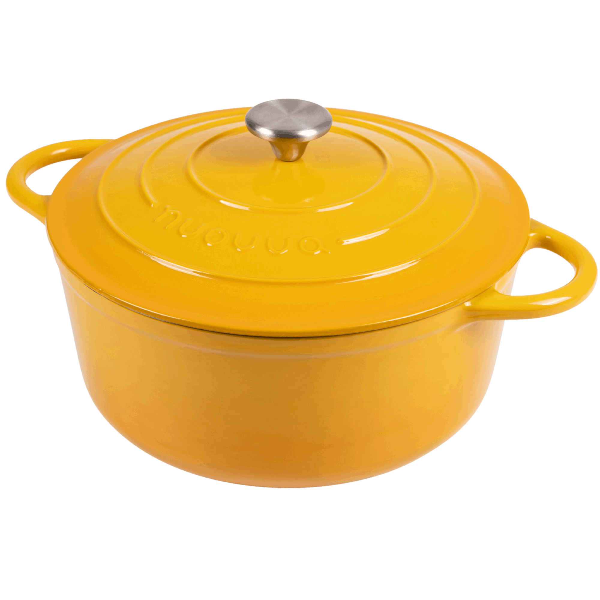 Yellow Cast Iron Dutch Oven, Casserole Pot - 28cm - 6L, by Nuovva