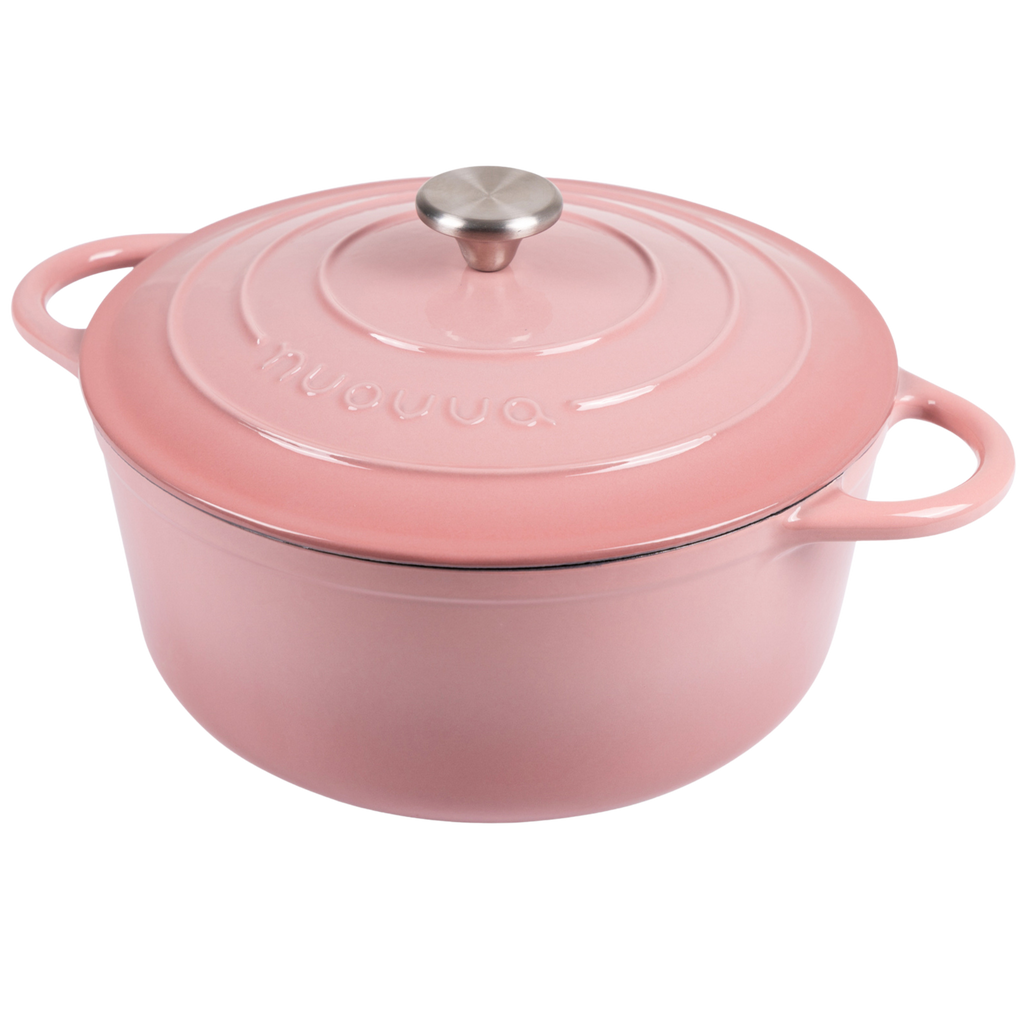 Pastel Pink Cast Iron Dutch Oven, Casserole Pot - 28cm, 6L
