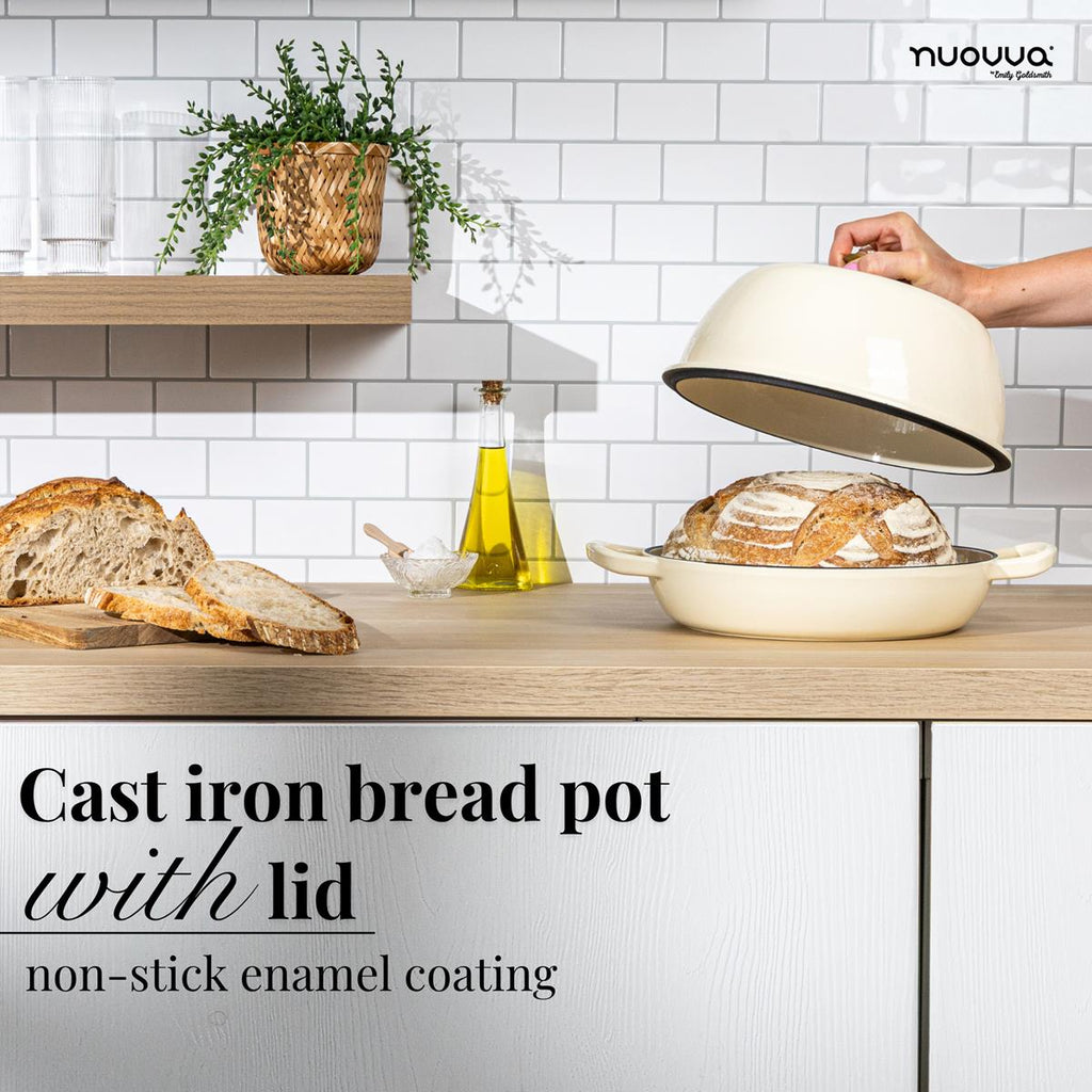 Enamelled Cast Iron Dutch Oven Bread Pot, 5.6 Lite - 26cm (Multiple Colours) by Nuovva