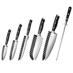 6pcs High Carbon Stainless Steel Kitchen Knife Set with Sharpener – By Nuovva