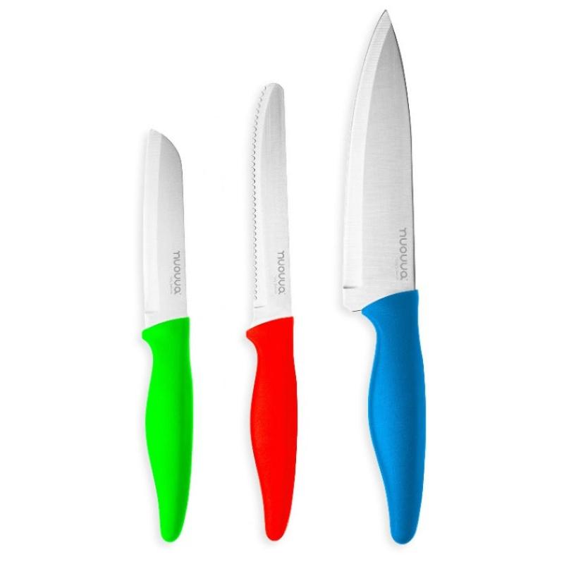 Kitchen Knife Set, Stainless Steel Non-Stick Blades - 3 pieces (Multiple Colours), by Nuovva