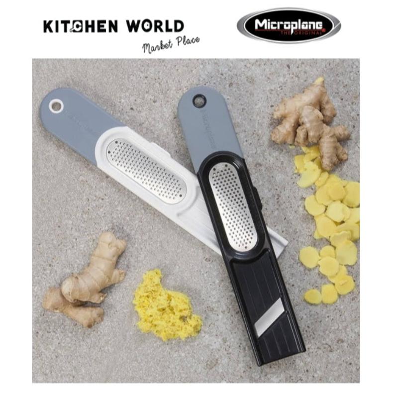 Microplane Stainless Steel 3-in-1 Ginger Tool - Black/Gray