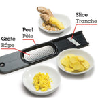 Microplane Stainless Steel 3-in-1 Ginger Tool - Black/Gray